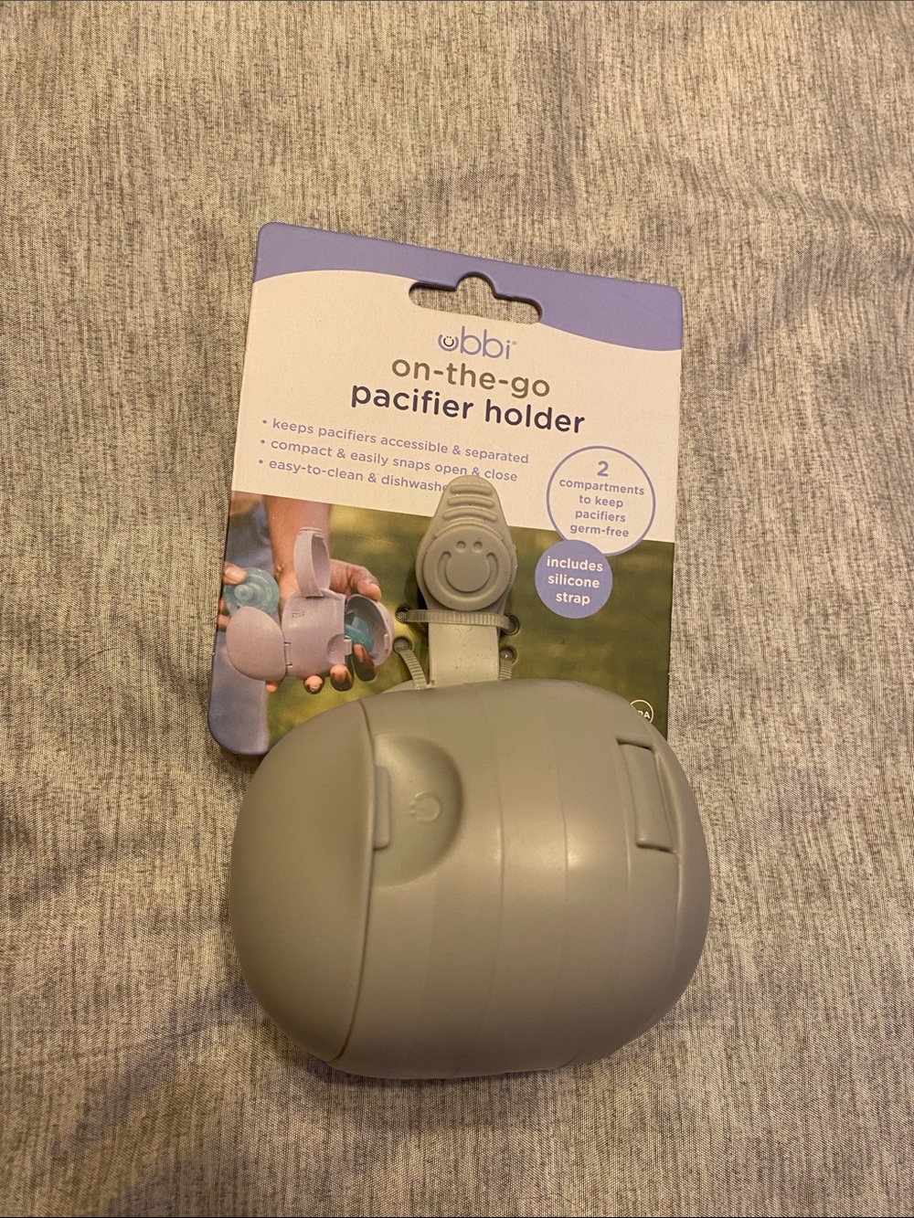 UBBI On-The-Go Pacifier Holder w/ 2 Compartments NEW
